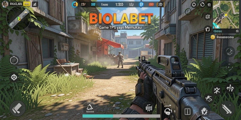 Tangkapan layar utama BIOLABET menampilkan pertempuran multiplayer yang mendebarkan.