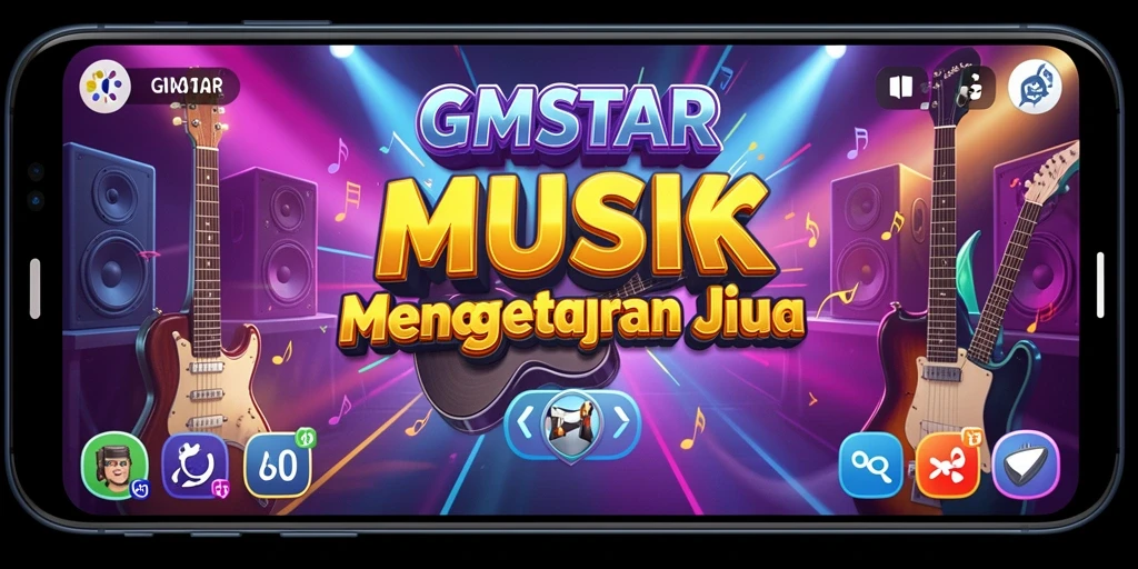 Tampilan gameplay GMSTAR yang menampilkan antusiasme pemain saat bermain musik.
