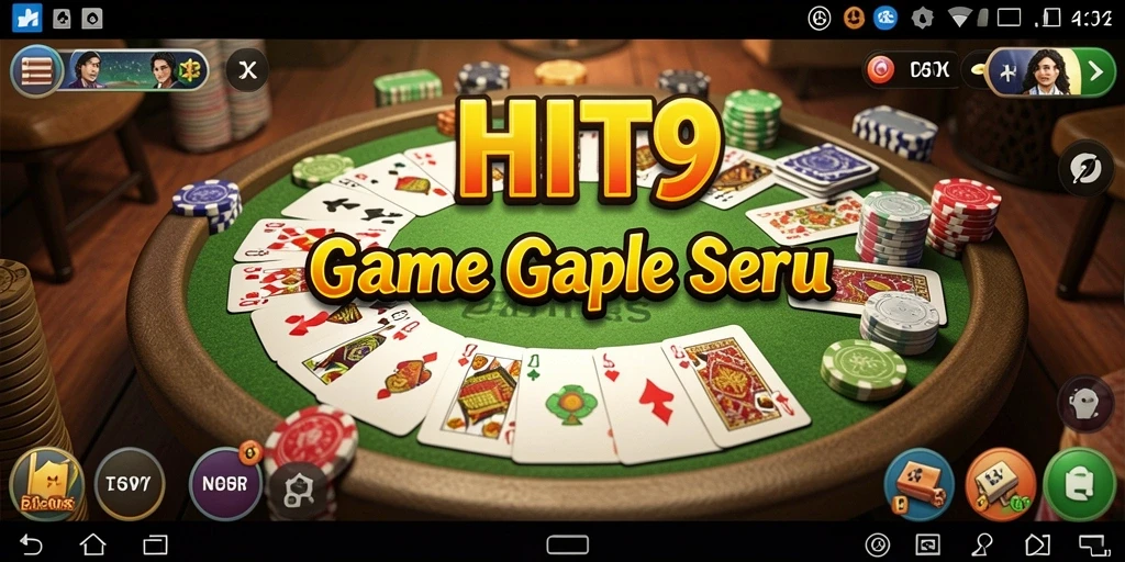 Screenshot gameplay HIT9 yang menampilkan permainan Gaple yang menarik.