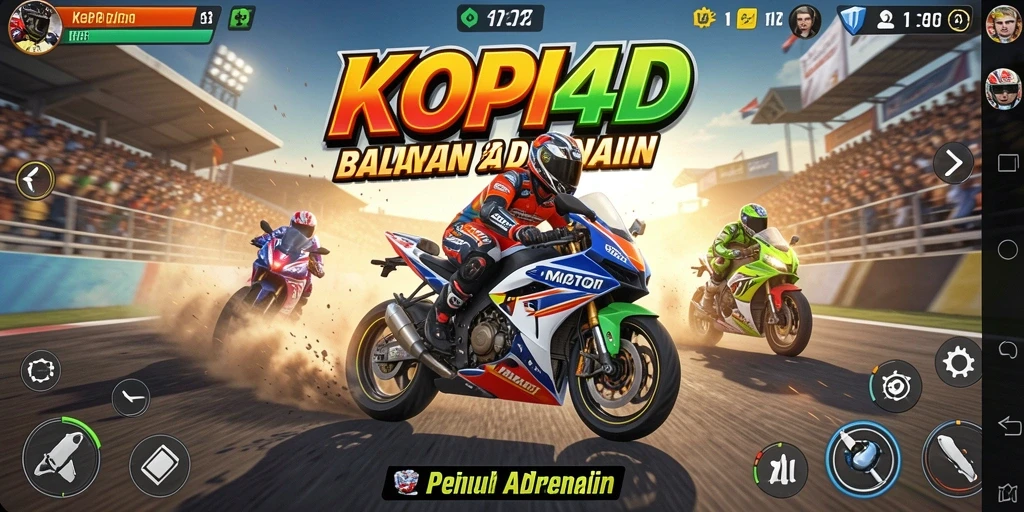Gameplay KOPI4D yang mendebarkan dan penuh aksi balap motor.