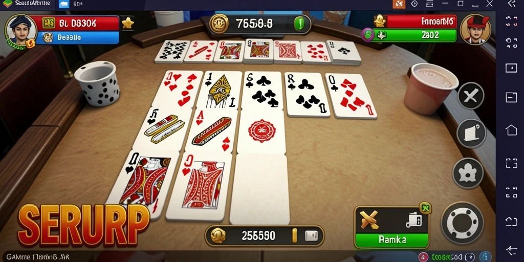 Tampilan gameplay SERURP yang seru dan menyenangkan di dalam game Domino.